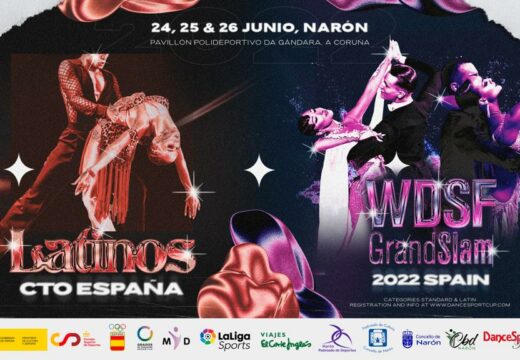 O Pazo e o Pavillón da Gándara acollen dende mañá o Grand Slam e o Campionato de España de Latinos organizados polo Concello, a FEBD e a WDSF co Club de Baile Deportivo Narón